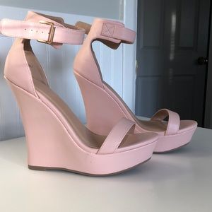 Light pink wedges. Worn once. New condition.
